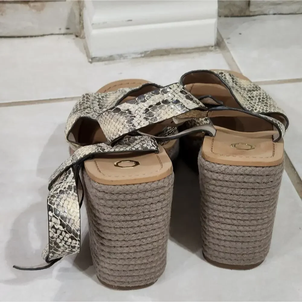 Louise Et Cie Paley Snakeskin Platform Wedge‎ Espadrille Sandals size 42 10 us